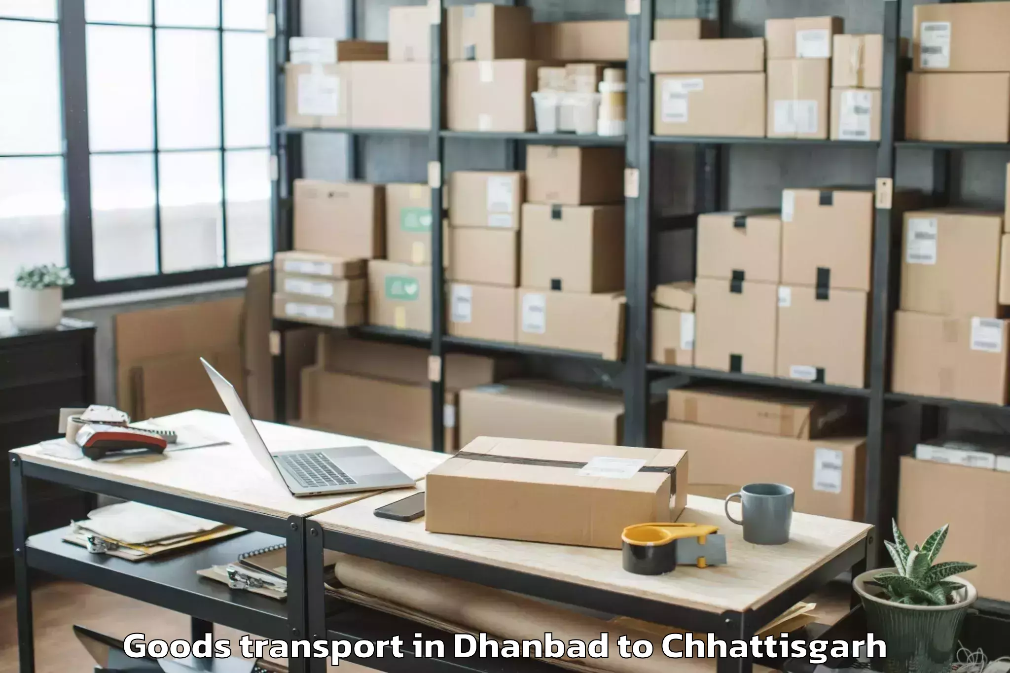 Comprehensive Dhanbad to Bhalai Goods Transport